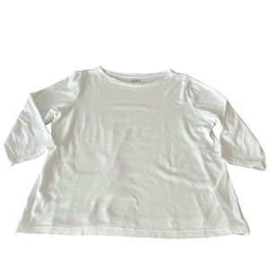 Croft & Barrow Women’s 3/4 Sleeve Top, EUC, Size-XL, Color-White